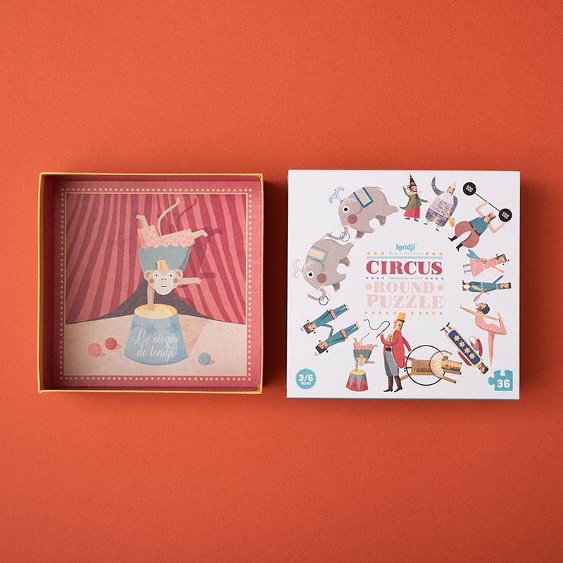 a round puzzle of the circus